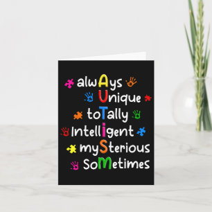 Autismus-Shirts immer einzigartig, völlig intellig Karte
