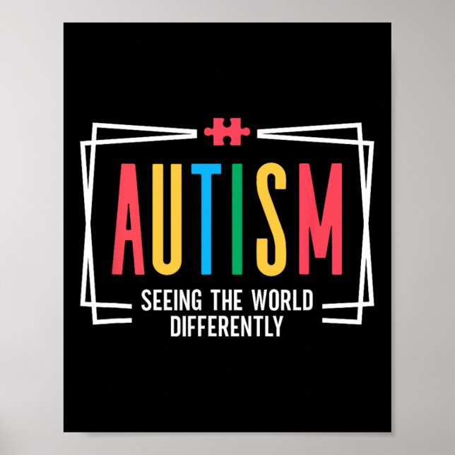 Autismus sieht die Welt anders Autismus Awarene Poster (Vorne)
