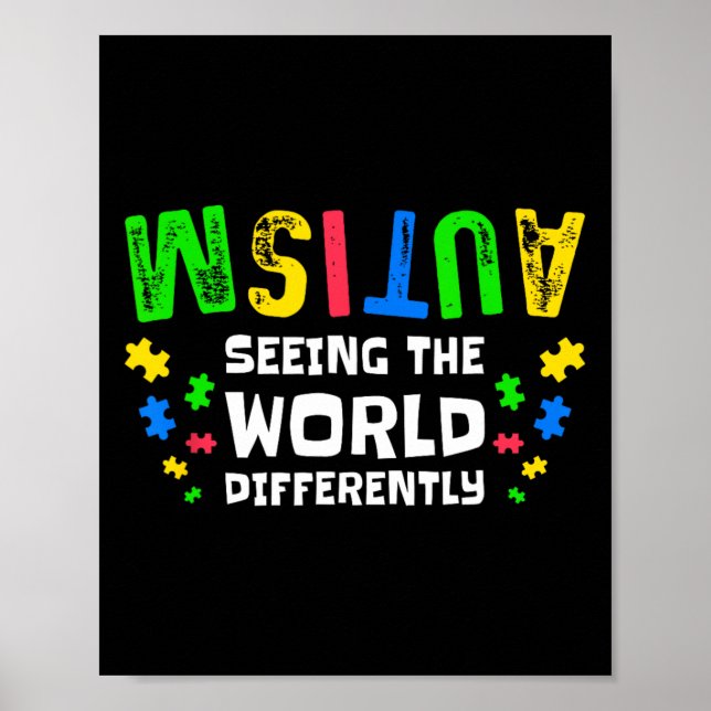 Autismus sieht die Welt anders Neurodiversität Poster (Vorne)