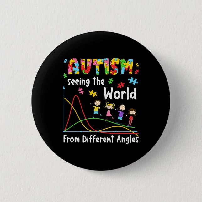Autismus sieht die Welt aus verschiedenen Blickwin Button (Vorderseite)