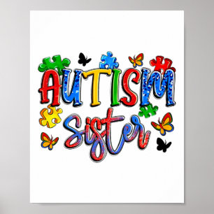 Autismus Sister World Autismus Awareness Day Famil Poster