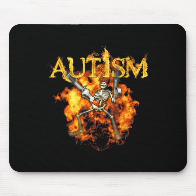 Autismus Skeleton Gewehre Funny Fire Bones Spooky Mousepad (Vorne)