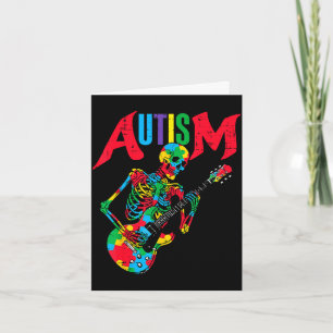 Autismus Skelett E-Gitarre ASD Bewusstsein Männer Karte
