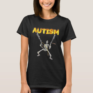 Autismus-Skelett Lustig seltsam spezifisches Dank- T-Shirt