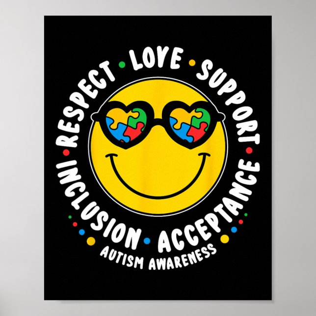 Autismus Smile Gesicht Männer Frauen Mädchen Mädch Poster (Vorne)