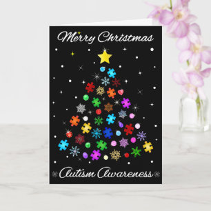 Autismus Snowflake Weihnachtsbaum Karte