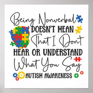 Autismus Son-Kind-Tochter Nonverbal nicht Gemein Poster