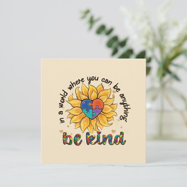 Autismus Sonnenblume ist freundlich (Stehend Vorderseite)