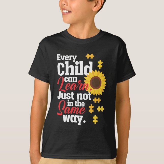 Autismus Sonnenblume Sonderlehrer für Bildung T-Shirt (Vorderseite)