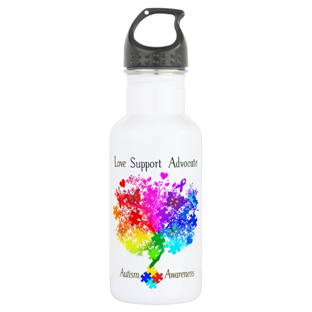 Autismus Spectrum Tree Edelstahlflasche (Vorderseite)