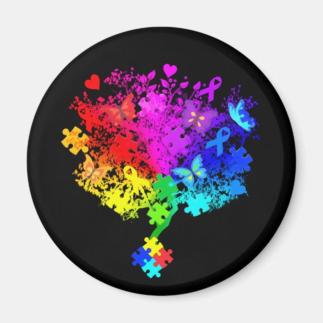 Autismus Spectrum Tree Magnet (Vorne)