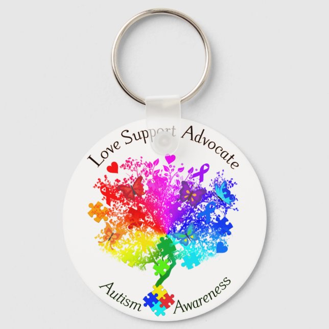 Autismus Spectrum Tree Schlüsselanhänger (Vorderseite)