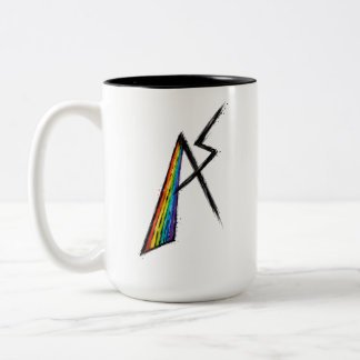 Autismus-Spektrum AS Symbol | Moderner Regenbogen Zweifarbige Tasse