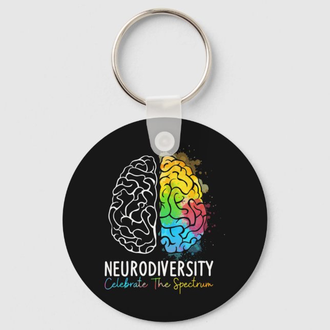 Autismus-Spektrum ASD ADHD Rainbow Br Schlüsselanhänger (Vorderseite)