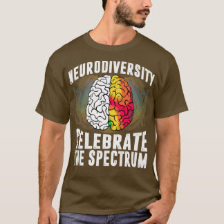 Autismus Spektrum ASD ADHD Rainbow Brain Neurodive T-Shirt