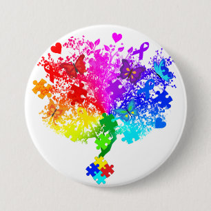 Autismus-Spektrum-Baum Button