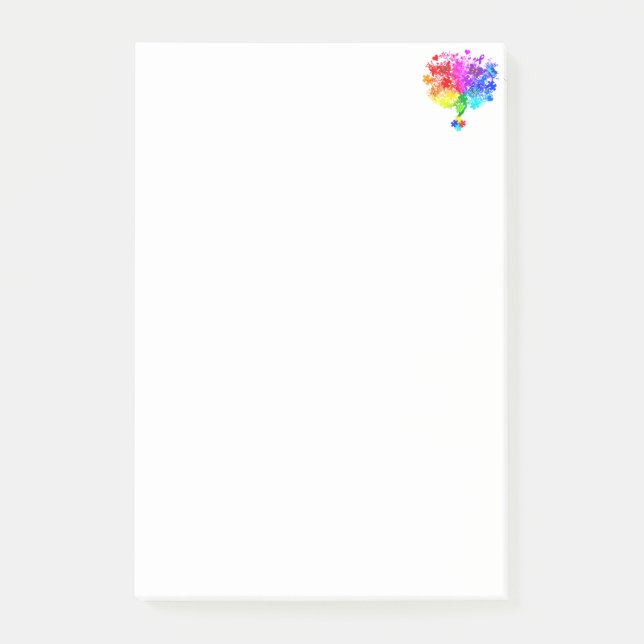 Autismus-Spektrum-Baum Post-it Klebezettel (Vorderseite)