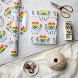Autismus-Spektrum Unterstützende Hände Regenbogen- Geschenkpapier