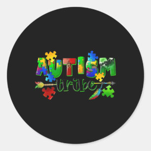Autismus Stamm Puzzle Herz Welt Autismus Bewusstse Runder Aufkleber