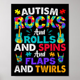 Autismus-Steine und -Rollen und -Spins Poster