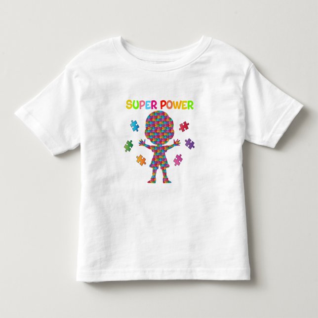 Autismus, Super-Power Kleinkind T-shirt (Vorderseite)