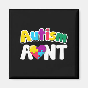Autismus Tante Bewusstsein Puzzle Pieces Farben Ge Magnet