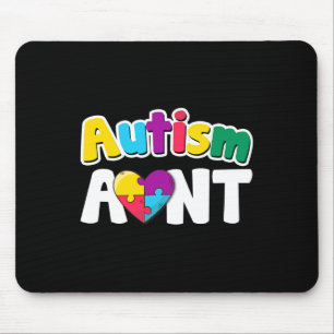 Autismus Tante Bewusstsein Puzzle Pieces Farben Ge Mousepad