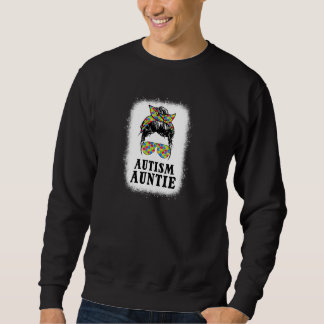 Autismus Tante Messy Bun Autism Awareness Aunt Sup Sweatshirt
