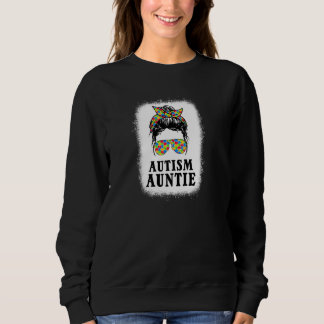 Autismus Tante Messy Bun Autism Awareness Aunt Sup Sweatshirt