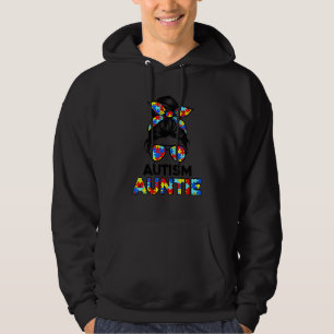 Autismus Tante Messy Bun Autism Awareness Tunt Hoodie