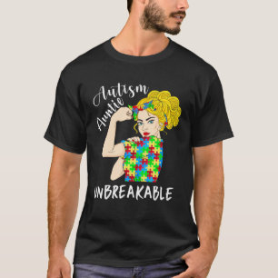 Autismus Tante Unzerbrechliche Frau Stark Akzeptie T-Shirt