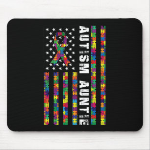 Autismus Tanttie American Flag Autismus Awareness Mousepad