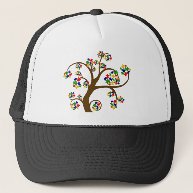 Autismus Tree Truckerkappe (Vorderseite)