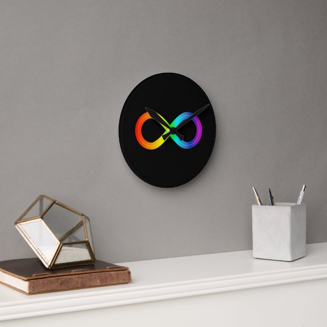 Autismus Unendliches Symbol Runde Wanduhr (Büro)