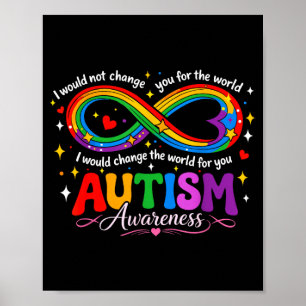 Autismus-Unendlichkeit-Bewusstseins-Mama-Regenboge Poster