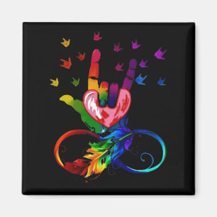 Autismus Unendlichkeit Symbol Asl Hand Gebärdenspr Magnet