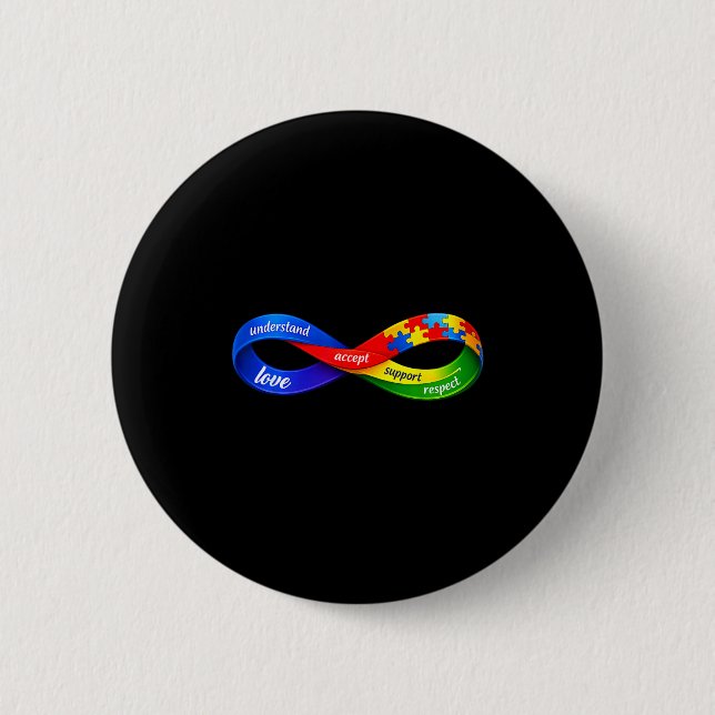 Autismus-Unendlichkeitsschleifendesign Neurodivers Button (Vorderseite)