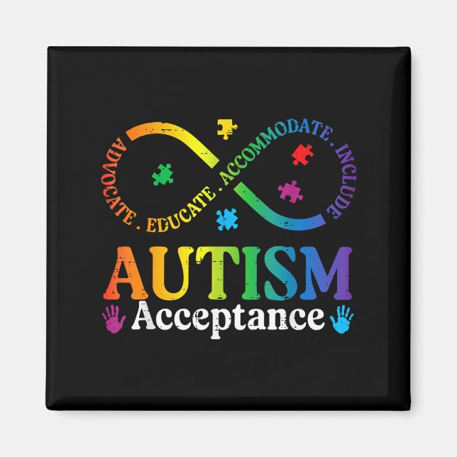 Autismus-Unendlichkeitszeichen ASD-Bewusstsein Akz Magnet (Vorne)