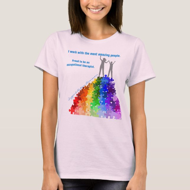 Autismus-Unterstützung, die zu den neuen Höhen T-Shirt (Vorderseite)