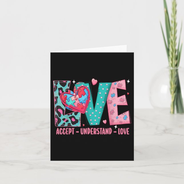 Autismus Valentinstag Bewusstsein Akzeptanz verste Karte (Vorderseite)