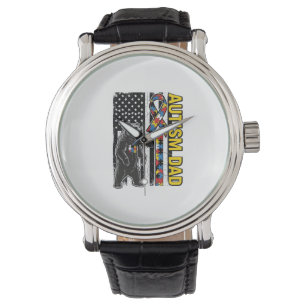 Autismus-Vater-Bär-Flagge-Bewusstseins-Shirt-Desig Armbanduhr