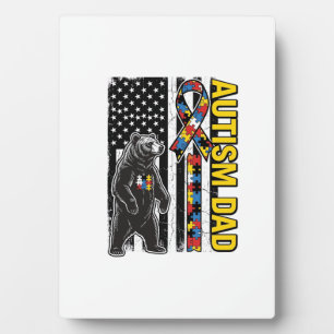 Autismus-Vater-Bär-Flagge-Bewusstseins-Shirt-Desig Fotoplatte