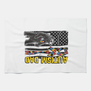 Autismus-Vater-Bär-Flagge-Bewusstseins-Shirt-Desig Geschirrtuch