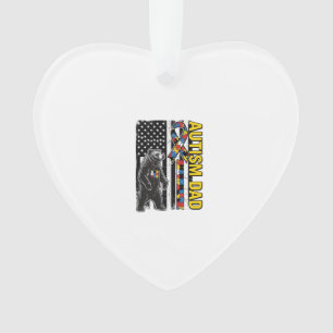 Autismus-Vater-Bär-Flagge-Bewusstseins-Shirt-Desig Ornament