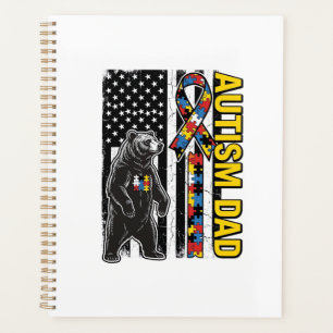 Autismus-Vater-Bär-Flagge-Bewusstseins-Shirt-Desig Planer