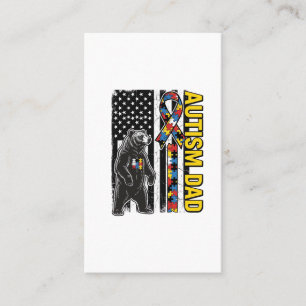 Autismus-Vater-Bär-Flagge-Bewusstseins-Shirt-Desig Visitenkarte