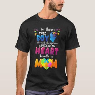 Autismus Vater Bewusstsein Er nennt mich Mom Autis T-Shirt
