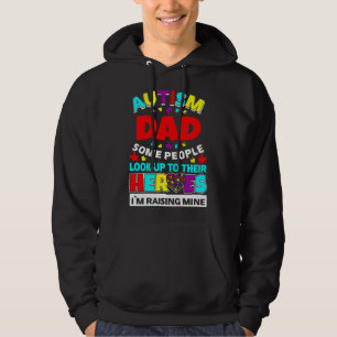 Autismus Vater Leute schauen ihre Helden auf, die Hoodie