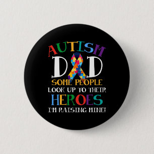 Autismus Vater Puzzle Ribbon Sohn ist mein Held Au Button