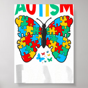 Autismus-Vater-Schmetterling-Bewusstseins-Puzzle-S Poster